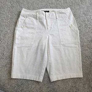 Bermuda Shorts Size 0 Cotton Stretch White Color INC International Concepts - Picture 1 of 6