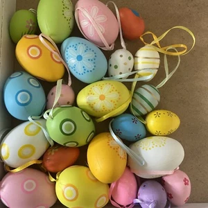 24pcs Plastic Hanging Easter Eggs Two Sizes - Picture 1 of 1