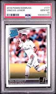 2018 Panini Donruss Vinicius Junior #177 RC Rated Rookie Real Madrid CF PSA 10 - Bild 1 von 3