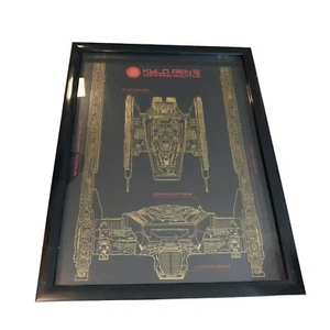 Star Wars Kylo Ren's Command Shuttle Wandkunst gerahmt 18""x24"" Schattenbox Bauplan - Bild 1 von 5