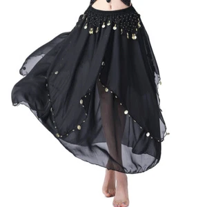 Bauchtanz Röcke Tanz Chiffon Rock mit Münze Party Lagenlook Tanzrock - Bild 1 von 8
