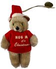 Vtg 1984 Kurts Adler Korea Hug Me It?S Christmas Posable Teddy Bear Ornament