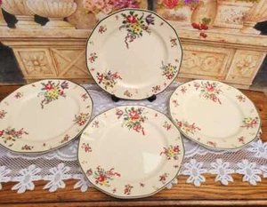 Antique Royal Doulton Set of 4 Dinner Plates, Old Leeds Sprays D3548, 10" - Picture 1 of 6