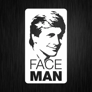 Faceman Face A-Team ATeam Templeton Peck Weiß Auto Vinyl Decal Sticker Aufkleber - Bild 1 von 1
