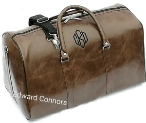 Personalised Faux Leather PU Weekend CABIN Bag Travel Holdall Duffle Sports - Picture 1 of 7