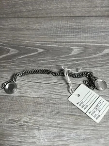 vintage bracelet two charms mark Christopher 1960 1961 Dime Replica Sterling 34 - Picture 1 of 3