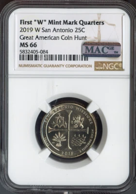 2019-W San Antonio Missions Quarter NGC MS66 MAC Quality - Image 1 of 2