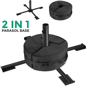 Outdoor Garden Parasol Base Stand Metal Patio Umbrella Holder Free Standing - Picture 1 of 11