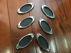 CAPÓ COCHE Dos Laterales GUARDABARROS PARACHOQUES DECORATIVO CALCOMANÍA CROMO Carbono negro X 6 PIEZAS - Imagen 1 de 8