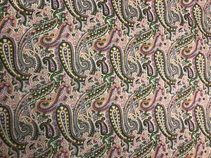 4 METRE GOOD QUALITY SOFT SINGLE JERSEY STRETCH PAISLEY PRINT DRESS FABRIC CHEAP - Picture 1 of 4