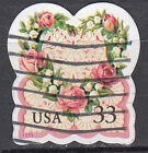 USA gestempelt Herz Liebe Blume Pflanze Flora Tischdecke Textil / 10683