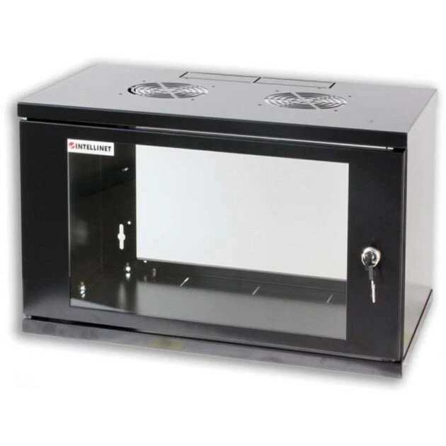 Armadio rack 19" da muro 10 Unità 10HE Nero RAL 9005 prof. 400 mm assemblato - Immagine 1 di 1