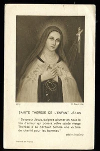 ANTIKE HEILIGE KARTE DER HEILIGEN THERESE DER KINDER JESUS - Bild 1 von 2