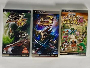 Lot3 PSP Monster Hunter Portable 2nd G , 3rd & Airou Village Poka Poka Diary  G - Picture 1 of 24