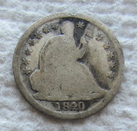 1840-O No Drapery Seated Liberty Silver Half Dime Early Rare Key Date Good Cover