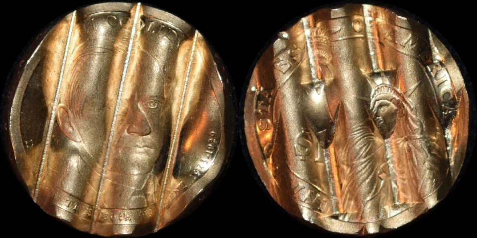 RARE Calvin Coolidge 2014-S PROOF Mint Cancelled Waffled Presidential $1 Error - Image 1 of 4