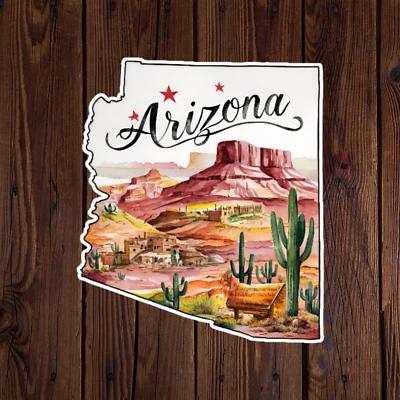 BUMBLEBEE APPAREL Arizona sticker vinyl decal American flag state outline novelty laptop mug car