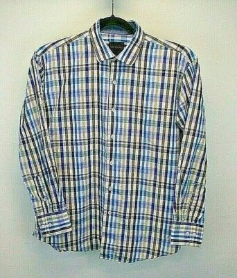 Linea Uomo Button Up Shirt Men's Large Multicolor Stripe Pattern Cotton Blend - Image 1 of 4