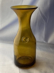 Vintage MCM mundgeblasene Braunglas Milch Wasser Flasche Kanne Karaffe Vase Landhaus - Bild 1 von 9