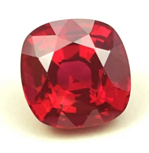 Natural Flawless Mozambique Blood Red Ruby Cushion Cut Loose Gemstone 3.80 Ct - Picture 1 of 5