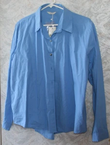 NWT SIM & SAM button-up front long sleeves shirt top. Size XL.Blue. 100% cotton. - Picture 1 of 2