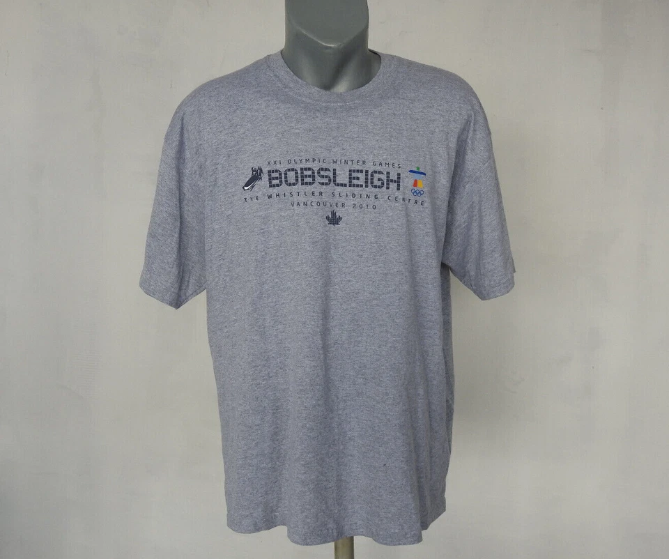 Camiseta deportiva Vancouver 2010 de los Juegos Olímpicos de Invierno Bobsleigh gris talla XL Foto 1 de 4