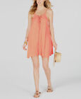 $125 Roxy Women's Pink Laced-Up V-Neck Pullover Cover-Up Dress Size S