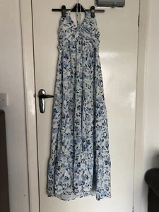 Blue Floral Halter Neck Tiered DressBNWOT - Picture 1 of 5