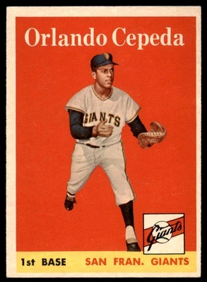 1958 Topps Set Break Orlando Cepeda Rookie #343 como nuevo Foto 1 de 2