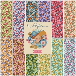 Tilda Wallflower - BELLFLOWER Fat Eighth Pack 12 pieces - Picture 1 of 12