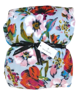 New Vera Bradley Sea Air Floral Blue Oversized XL Throw Blanket 94" x 66" Twin - Picture 1 of 10