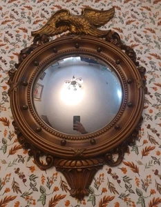 SYROCO Eagle Bullseye Mirror 4007 Federal Convex Bubble Americana MCM - Picture 1 of 19