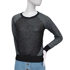 Suéter Acolchado Mossimo Supply Co. Talla XS Negro y Gris Cuello Redondo Pullover - Imagen 1 de 6