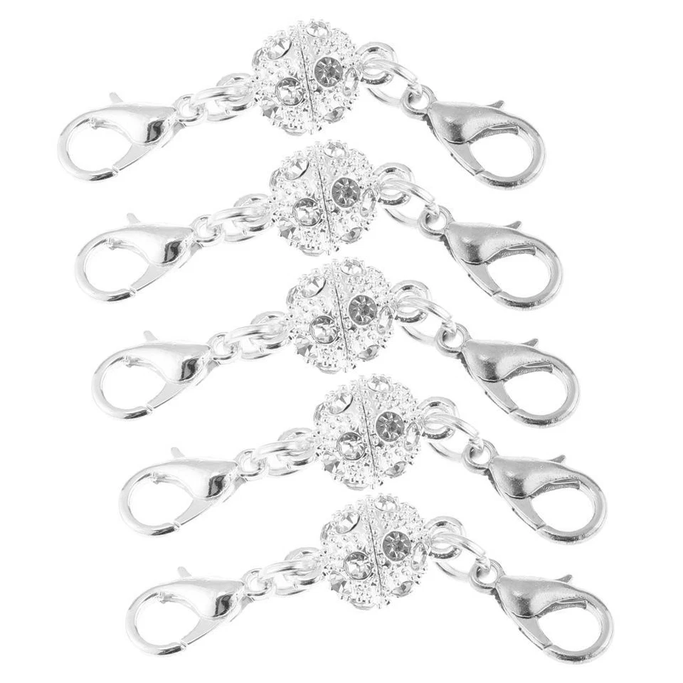 5pcs  Crystal Pave Ball  Lobster Clasp for Bracelet Necklace DIY - image 1 of 1