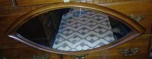 Mid Century Modern Syroco ovaler Wandspiegel Katzenauge Atomic 1960er 35"/15" - Bild 1 von 24