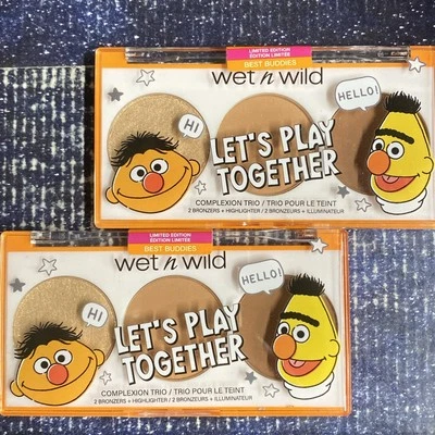 2 X Wet N Wild Sesame Street Let's Play Together Complexion Trio Best Buddies - Image 1 of 2