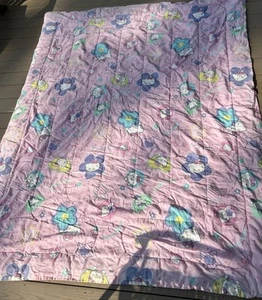 Vintage 2001 Hello Kitty Comforter Blanket Reversible Pink And White Stripes - Picture 1 of 7