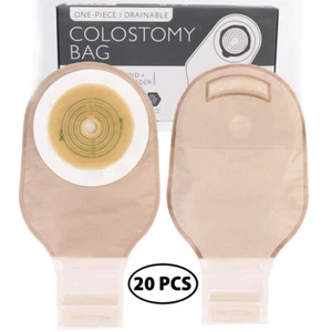 20x bolsa de ostomía colostomía ileostomía bolsa bolsas de ostomía cortadas para adaptarse gancho y bucle - Imagen 1 de 13