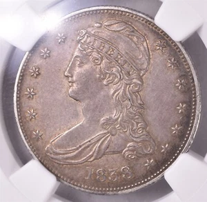 1838 Capped Bust Silver Half Dollar - NGC AU58 CAC - NICE ORIGINAL LOOK!! - Picture 1 of 3
