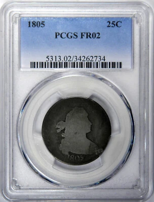 1805 DRAPED BUST QUARTER ~ PROBLEM-FREE NGC FR02! - Image 1 of 4