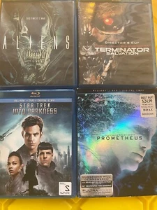 🔥🔥 Set of 4 Science Fiction Blu-Ray Movies Aliens 2001 Star Trek Prometheus 🔥 - Picture 1 of 2
