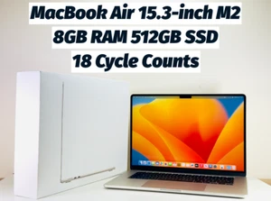 Apple MacBook Air M2 15-inch 512GB SSD 8GB RAM Starlight - Pristine Condition - Afbeelding 1 van 23