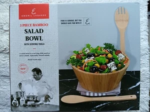 Neu Bambus Salatschüssel 3-teiliges Set von Emeril Lagasse, Bam! - Bild 1 von 3