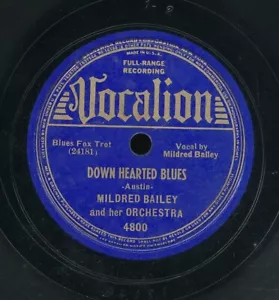 78tk-Jazz-VOCALION 4800-Mildred Bailey-(Down Hearted Blues/Gulf Coast Blues) - Picture 1 of 2