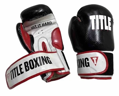 Guantes de entrenamiento de cuero Title Boxing Pro Style "Hit it Hard" rojos y blancos Foto 1 de 4