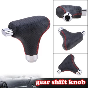 Leather Gear Stick Shifter Handle Shift Knob With Button Automatic Transmission/ - Picture 1 of 6