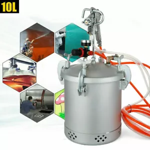 Farbspritzpistole 10L DruckbehÄlter Lackierpistole Farbbehälter mit 3.0 mm Düse - Bild 1 von 12