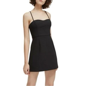 Mini abito nero nuovo con etichette French Connection scollo a cuore sussurro taglia 4 - Foto 1 di 14