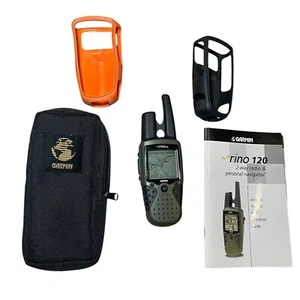Garmin Rino 120 Handheld GPS Navigator & 2-Way Radio and Case Bundle - Picture 1 of 5