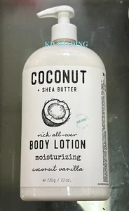 HOME & BODY COCONUT + SHEA BUTTER Rich Smooth BODY LOTION ~Coconut Vanilla 27oz - Picture 1 of 4